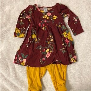 Floral Dress with Yellow Leggings